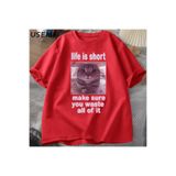 Tarzsokak Komik Kedi Meme Grafik Tees Kediler Dank Memes T Shirt Komik Aptal Kediler T-Shirt Erkek Kadı, Kırmızı2186, Xl
