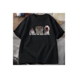 Tarzsokak Komik Kedi Meme Teegrafik T Shirt Erkek Kadın Aptal Hayvanlar T-Shirt Pamuk Büyük Boy 2965, Siyah-1526, S
