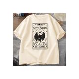 Tarzsokak Mothman Tarot Kartı Kelebek T-Shirt Adam Vintage Pamuk Kısa Kollu T Shirt Streetwear Rahat Yu 2890, Bej-883, 4Xl-5Xl