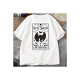 Tarzsokak Mothman Tarot Kartı Kelebek T-Shirt Adam Vintage Pamuk Kısa Kollu T Shirt Streetwear Rahat Yu 2890, Beyaz-886, Xl