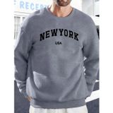 Tarzsokak New York ABD Baskılı Erkekler İçin O-Yaka Moda Kazakları Polar Sonbahar Sweatshirt Sokak Günl