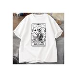 Tarzsokak Okuyucu Tarot Kartı T-Shirt İskelet Okuma T Shirt Yaz Pamuk Kitap Sevgilisi Bookish Tshirt Er 2862, Beyaz-636, 4Xl-5Xl
