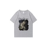 Tarzsokak Oturan Kurt Kelimenin Tam Anlamıyla Bana Komik Meme T Erkek Kadın Klasik Tişört Gevşek, Gri4063, M