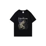 Tarzsokak Oturan Kurt Kelimenin Tam Anlamıyla Bana Komik Meme T Erkek Kadın Klasik Tişört Gevşek, Siyah4059, L/Xl