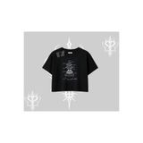 Tarzsokak Oversize Crop Tshirt Noodle Theory Hand Drawn Concept, Siyah, S