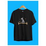 Tarzsokak Oversize Reformer Pilates Spor Sporcu Çalışkan Kedi Tasarım Baskılı Unisex Tişört