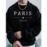 Tarzsokak Paris Fransa Bayrağı Baskılı Erkek Kapüşonlu Üstleri Sonbahar Büyük Beden Sweatshirt Hip Hop