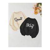 Tarzsokak Renkli Biskilet Yaka Sweatshirt Çift Sevgili Kombinleri Couple Clothing, Renkli-O13, L