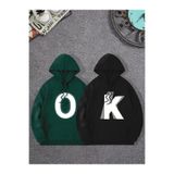 Tarzsokak Renkli Kapşonlu Sweatshirt Çift Sevgili Kombinleri Couple Clothing, Renkli-K34, L