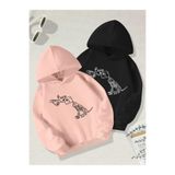 Tarzsokak Renkli Kapşonlu Sweatshirt Çift Sevgili Kombinleri Couple Clothing, Renkli-K45, S