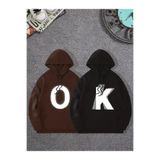 Tarzsokak Renkli Kapşonlu Sweatshirt Çift Sevgili Kombinleri Couple Clothing, Renkli-K53, Xl