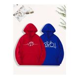 Tarzsokak Renkli Kapşonlu Sweatshirt Çift Sevgili Kombinleri Couple Clothing, Renkli-K9, L