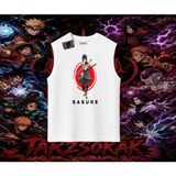 Tarzsokak Sasuke Uchiha Naruto Anime Karakter Oversize Unisex Kolsuz Tişört Beyaz - XL