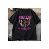 Tarzsokak Senin Babam Benim Kardiyo Tshirt Baba Kuğu Teeerkek Kadın Grafik Baskılı Tişört Bisik 2912, Siyah-1070, 4Xl-5Xl