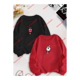 Tarzsokak Sevgili Çift Kombin Spiderman Hello Kitty Yeni Yıl Baskılı Bisiklet Yaka Sweatshirt 2
