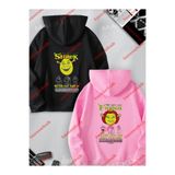 Tarzsokak Sevgili Çift Kombini Shrek And Fioana Sırt Baskılı Kapüşonlu Sweatshirt 2Li, Siyah-12, M
