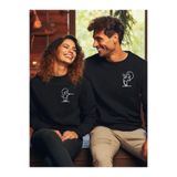 Tarzsokak Sevgili Sweatshirt - Couple Sweatshirt - 2 Adet Gönderilir - Kalp Atan Kız Kalbinden, Siyah-257, L
