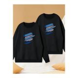 Tarzsokak Siyah Biskilet Yaka Sweatshirt Çift Sevgili Kombinleri Couple Clothing, Siyah-O2, Xl