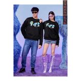 Tarzsokak Siyah Biskilet Yaka Sweatshirt Çift Sevgili Kombinleri Couple Clothing, Siyah-O3, L
