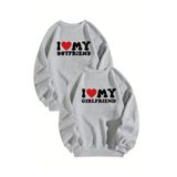 Tarzsokak Siyah Biskilet Yaka Sweatshirt Çift Sevgili Kombinleri Couple Clothing, Siyah-O8, M
