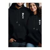 Tarzsokak Siyah Kapşonlu Sweatshirt Çift Sevgili Kombinleri Couple Clothing, Siyah-K10, S