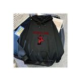Tarzsokak Siyah Unisex Sistemi Aşağı Hoody Vintage Ağır Zihinsel Bant Elbise Sokak Eşofman Sonbahark, Siyah-515, L