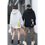 Tarzsokak Tweety Sylvester Baskılı Sevgili Çift Kombini Kapüşonlu Sweatshirt 2'Li Set Ben, Beyaz, L
