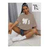 Tarzsokak Unisex Bay 90'Lı Yıllar Baskılı Kadın Kısa Kollu Tişört Kod-1394, Haki, S