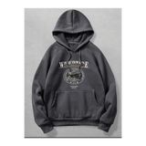 Tarzsokak Unisex Erkek Wınter Snow Baskılı Kapüşonlu Oversize Sweatshirt Gri, Y50 Gri, M