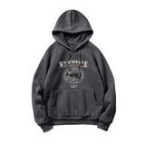 Tarzsokak Unisex Erkek Wınter Snow Baskılı Kapüşonlu Oversize Sweatshirt Gri, Y50 Gri, S
