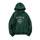 Tarzsokak Unisex Erkek Wınter Snow Baskılı Kapüşonlu Oversize Sweatshirt Yeşil, Y51 Yeşil, Xl