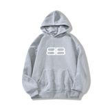 Tarzsokak Unisex Erkek/Kadın Bb Renkli Özel Baskılı Oversize Kapüşonlu Sweatshirt Gri, Gri, S/M