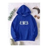 Tarzsokak Unisex Erkek/Kadın Bb Renkli Özel Baskılı Oversize Kapüşonlu Sweatshirt Mavirenk, Mavi, S/M