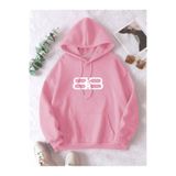 Tarzsokak Unisex Erkek/Kadın Bb Renkli Özel Baskılı Oversize Kapüşonlu Sweatshirt Pembe, Pembe, S/M