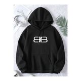 Tarzsokak Unisex Erkek/Kadın Bb Renkli Özel Baskılı Oversize Kapüşonlu Sweatshirt Siyah, Siyah, L/Xl