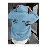 Tarzsokak Unisex Erkek/Kadın Break Özel Renkli Baskılı Oversize Kapüşonlu Sweatshirt Bebe Mavi, Bebe Mavi, M