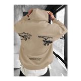Tarzsokak Unisex Erkek/Kadın Break Özel Renkli Baskılı Oversize Kapüşonlu Sweatshirt Bej, Vizon, S