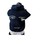 Tarzsokak Unisex Erkek/Kadın Break Özel Renkli Baskılı Oversize Kapüşonlu Sweatshirt Lacivert, Lacivert, S