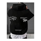 Tarzsokak Unisex Erkek/Kadın Break Özel Renkli Baskılı Oversize Kapüşonlu Sweatshirt Siyah, Siyah, S