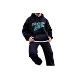 Tarzsokak Unisex Erkek/Kadın Michigan Renkli Özel Baskılı Oversize Kapüşonlu Sweatshirt Siyah, Siyah, L/Xl