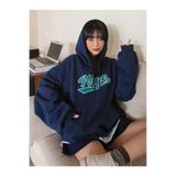 Tarzsokak Unisex Erkek/Kadın Nice Renkli Özel Baskılı Oversize Kapüşonlu Sweatshirt Lacivert, Lacivert, S/M