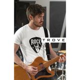 Tarzsokak Unısex Kadın Erkek Rock'N Roll Gitar Pena Tasarım Baskılı% 100 Pamuk T-Shirt