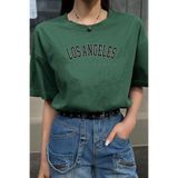 Tarzsokak Unisex Los Angles Tasarım T-Shirt, Yeşil, S