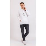 Tarzsokak Unisex Renkli Aşk Kapüşonlu Sevgili Kombin Sweatshirt, Beyaz, S