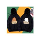 Tarzsokak Unısex Siyah Beyaz Ayıcık Sevgili Kombini Oversize Kapüşonlu Sweatshirt Tarzsokak-unisex-oversize-kalıp-19409