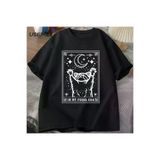 Tarzsokak USSEMEI-2881 Benim Feral Dönemi Rakun T Shirt Mistik Ratshirt Tshirt Tarot Kart Baskı T-Shirt Yaz Pamuk Kı 2881