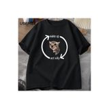Tarzsokak Uyandırma Hareket Aptal Kedi T Shirt Erkek Kadın Rahat Erkek, Siyah1630, M