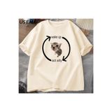 Tarzsokak Uyandırma Hareket Aptal Kedi T Shirt Erkek Kadın Rahat Erkek Tişört Adam Giysileri Pamuk Kısa 2989, Bej-1753, Xl