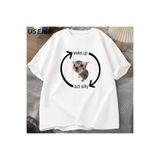 Tarzsokak Uyandırma Hareket Aptal Kedi T Shirt Erkek Kadın Rahat Erkek Tişört Adam Giysileri Pamuk Kısa, Beyaz1637, Xl