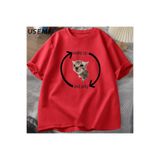 Tarzsokak Uyandırma Hareket Aptal Kedi T Shirt Erkek Kadın Rahat Erkek Tişört Adam Giysileri Pamuk Kısa, Kırmızı1636, Xl